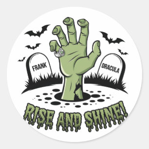 Zombie Hand Rising Halloween Design Fun and Spooky Classic Round Sticker
