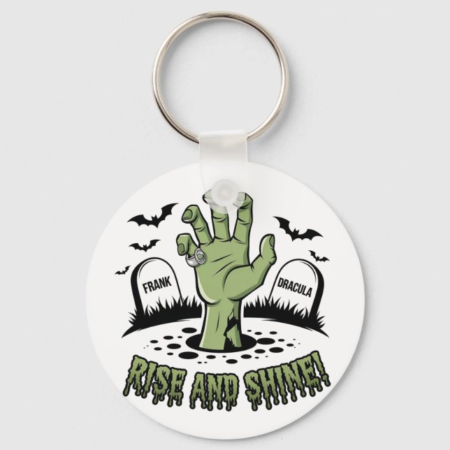 Zombie Hand Rising Halloween Design Fun and Spooky Key Ring (Front)