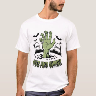 Zombie Hand Rising Halloween Design Fun and Spooky T-Shirt