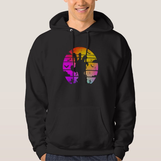 Zombie Hand Scary Colourful Halloween Hoodie (Front)