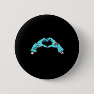 Zombie Hands Heart Halloween Spooky 6 Cm Round Badge