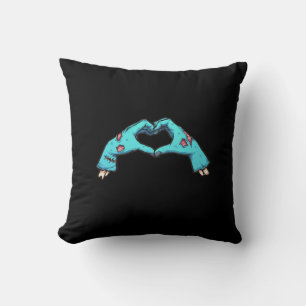 Zombie Hands Heart Halloween Spooky Cushion
