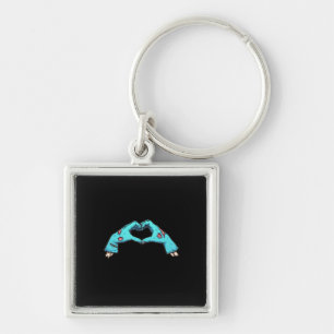 Zombie Hands Heart Halloween Spooky Key Ring
