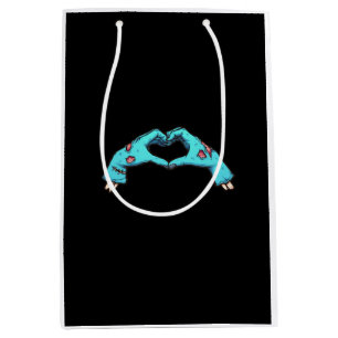Zombie Hands Heart Halloween Spooky Medium Gift Bag