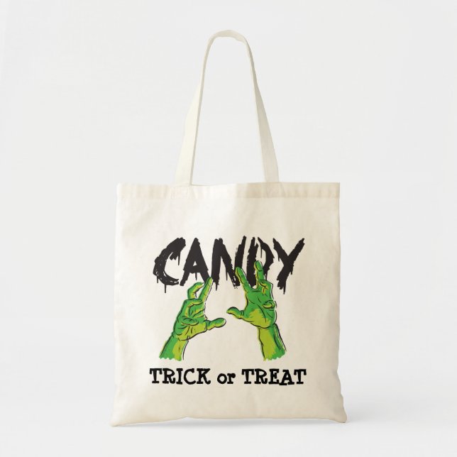 Zombie Hands Trick or Treat Budget Tote (Front)