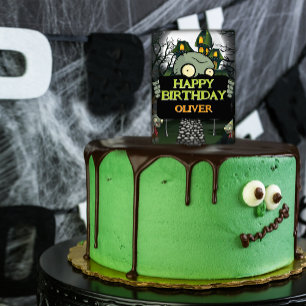 Zombie Happy Birthday Halloween Boy Scary Cake Pick