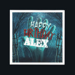 Zombie Happy Birthday Party Napkin<br><div class="desc">Zombie Happy Birthday Party Napkins. Customise with any text. Matching items available.</div>