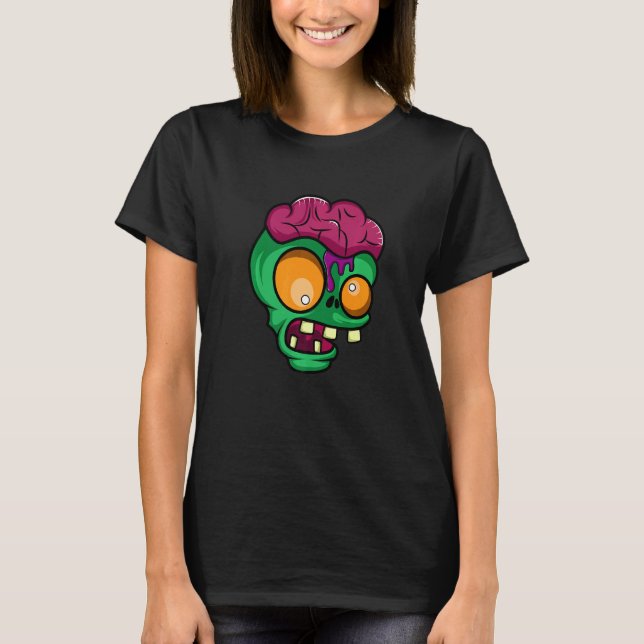 Zombie Head Obsessed With Zombies T-Shirt (Front)