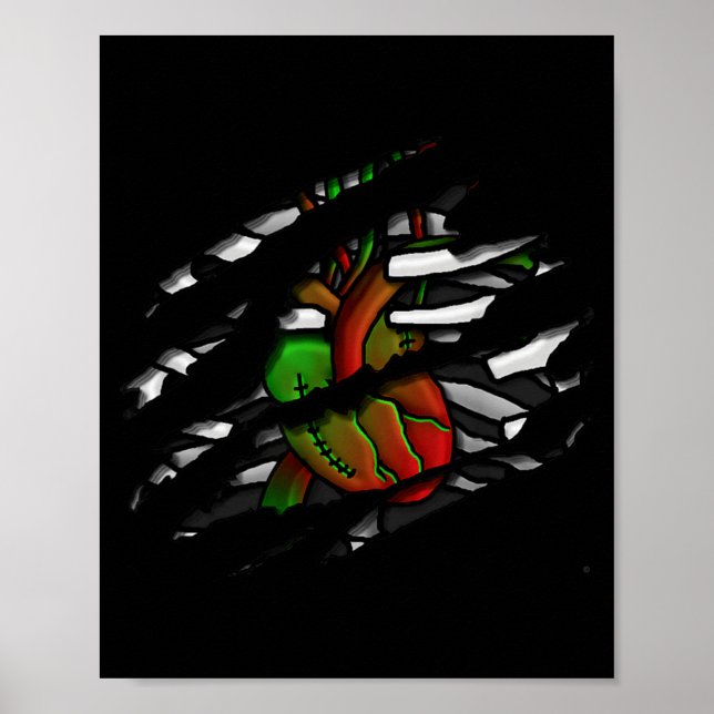 Zombie Heart And Bones Graphic Poster (Front)