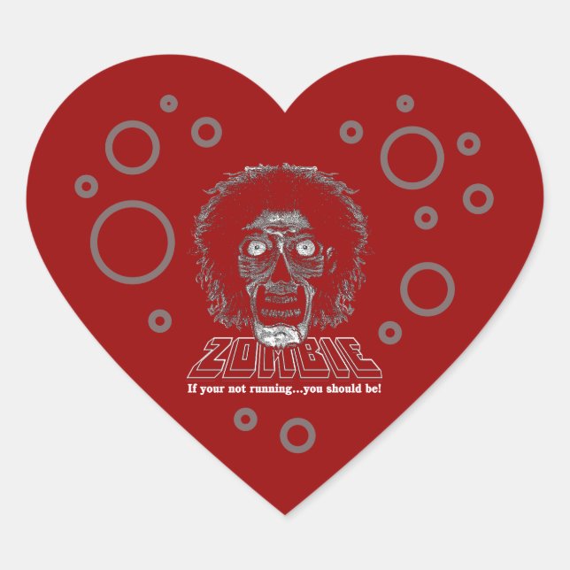 Zombie Heart Heart Sticker (Front)