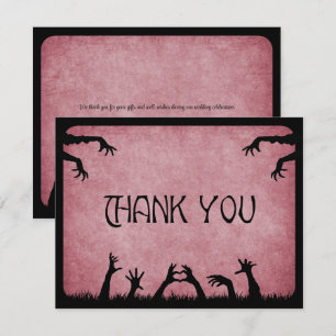 Zombie Horror Halloween Wedding Thank You Card