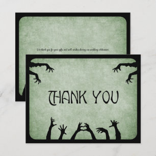 Zombie Horror Halloween Wedding Thank You Card