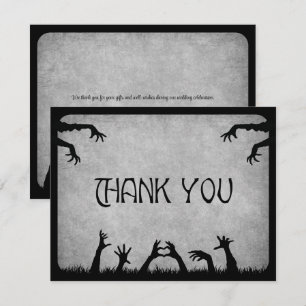 Zombie Horror Halloween Wedding Thank You Card
