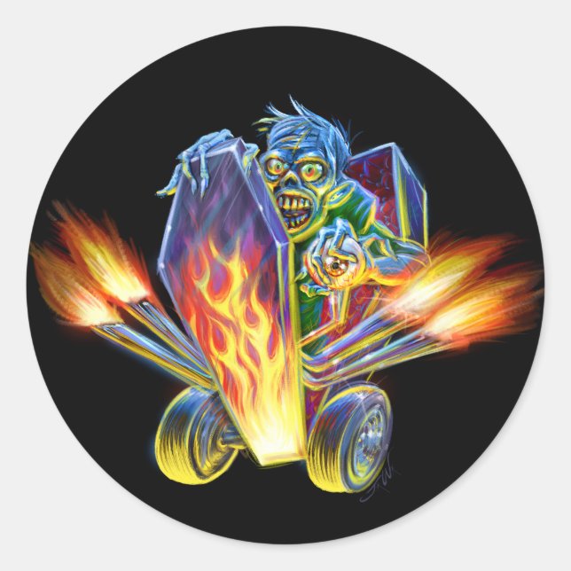 Zombie Hotrod Sticker (Front)