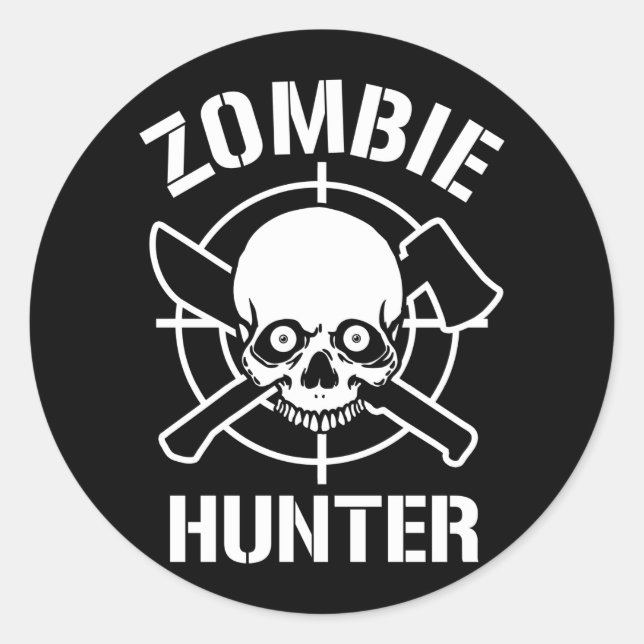 Zombie Hunter Classic Round Sticker (Front)