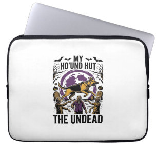 Zombie Hunter Dog Halloween Vintage Engraving Shir Laptop Sleeve