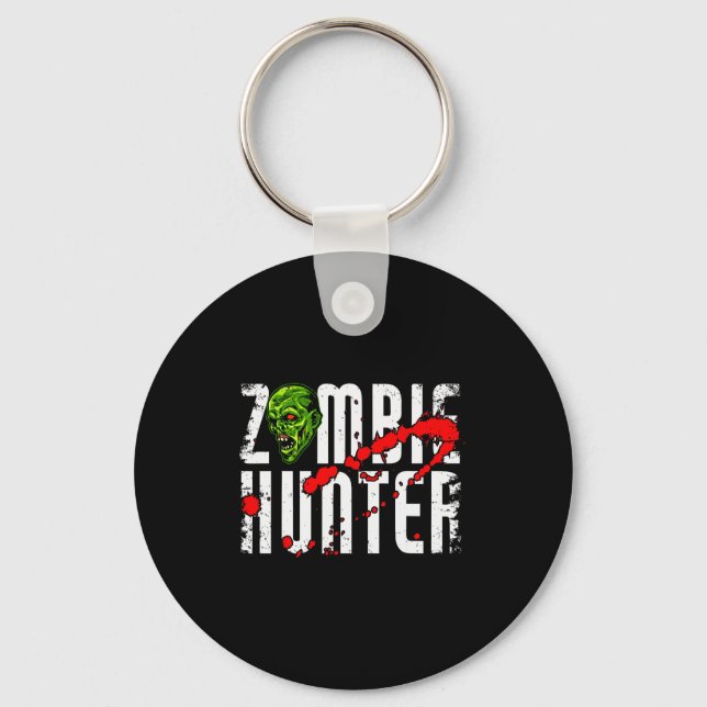 Zombie Hunter _ Halloween Apparel Funny Halloween  Key Ring (Front)