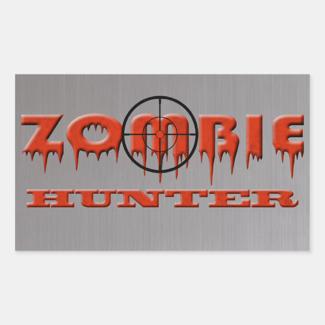 Zombie Hunter Rectangular Sticker (Front)