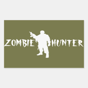 ZOMBIE HUNTER RECTANGULAR STICKER