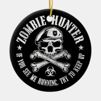 zombie hunter undead living dead ceramic tree decoration