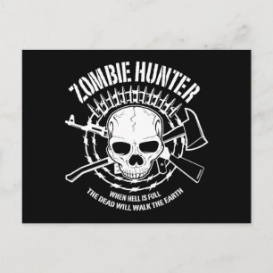 zombie hunter undead living dead postcard