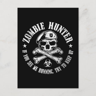 zombie hunter undead living dead postcard
