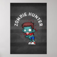 Zombie Hunter with Blood Splatter Creepy Cool