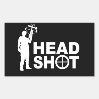 Zombie Hunter with Crossbow Rectangular Sticker