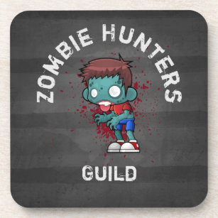 Zombie Hunters Guild with Blood Splatter Creepy Coaster