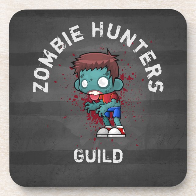 Zombie Hunters Guild with Blood Splatter Creepy Coaster (Front)
