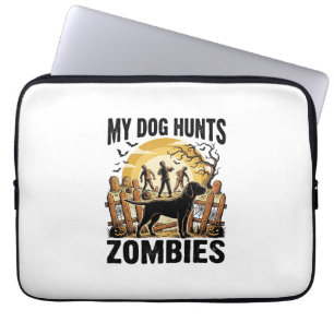 Zombie Hunting Dog Vintage Halloween Tee_1 Laptop Sleeve