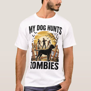 Zombie Hunting Dog Vintage Halloween Tee_1 T-Shirt