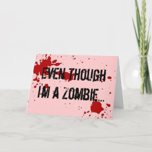 Zombie: I Love You For Your Brains Valentine's Day Holiday Card