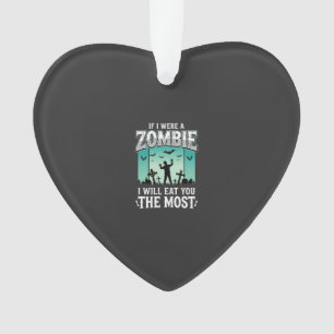 Zombie I Will Eat You Halloween Design_1 Ornament