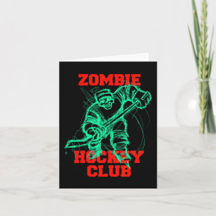 Zombie Ice Hockey Club Halloween Trick Or Treat Co Card