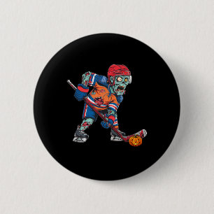 Zombie Ice Hockey Player Fun Halloween Costume Sca 6 Cm Round Badge