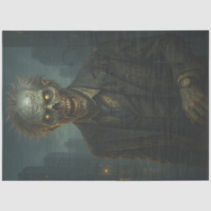 Zombie in Foggy City Gothic Halloween Tissue Paper