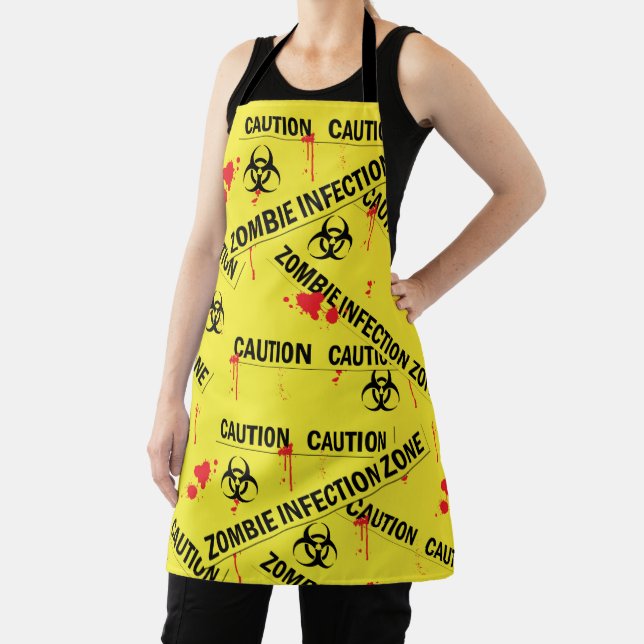 Zombie Infection Zone Caution Tape Apron (Insitu)