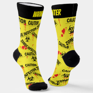 Zombie Infection Zone Keep Out Yellow Socks