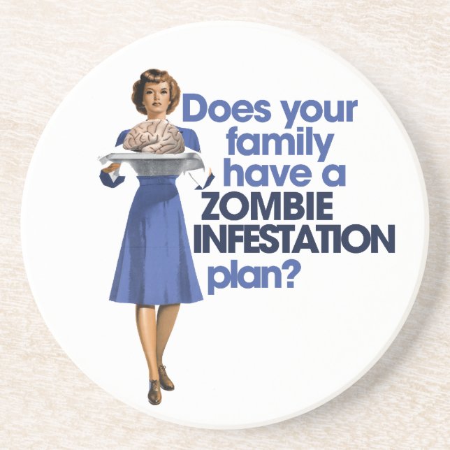 Zombie Infestation Plan Coaster (Front)