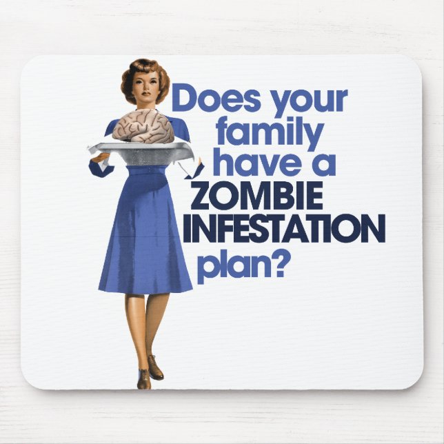 Zombie Infestation Plan Mouse Mat (Front)