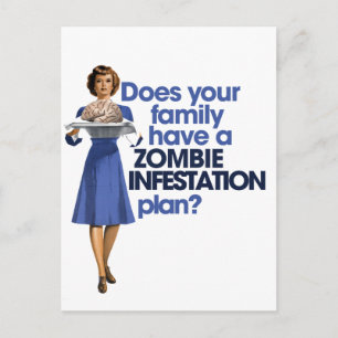 Zombie Infestation Plan Postcard