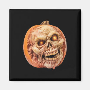 Zombie-Inspired Horror Pumpkin Funny Halloween  Magnet