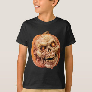 Zombie-Inspired Horror Pumpkin Funny Halloween T-Shirt
