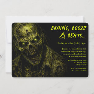 Zombie Invasion Halloween Costume Party Invitation