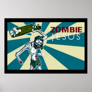 Zombie Jesus Art Nouveau Poster