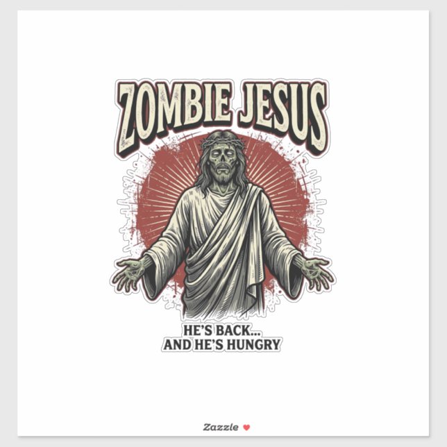 Zombie Jesus Vintage Engraving Funny Shirt Design_ (Sheet)