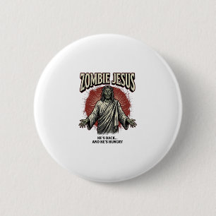 Zombie Jesus Vintage Engraving Funny Shirt Design_ 6 Cm Round Badge