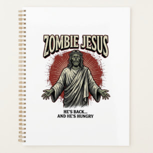Zombie Jesus Vintage Engraving Funny Shirt Design_ Planner