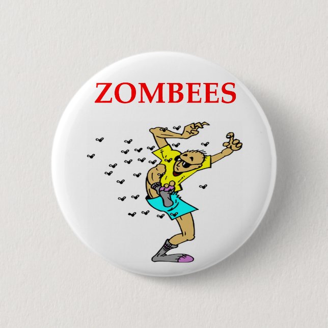 zombie joke 6 cm round badge (Front)